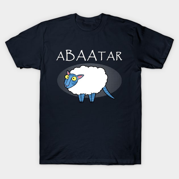 Funny Cute Blue Alien Sheep Cartoon Meme T-Shirt by BoggsNicolas